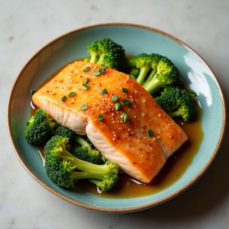 Honey-Garlic Glazed Salmon with Roasted Broccoli
