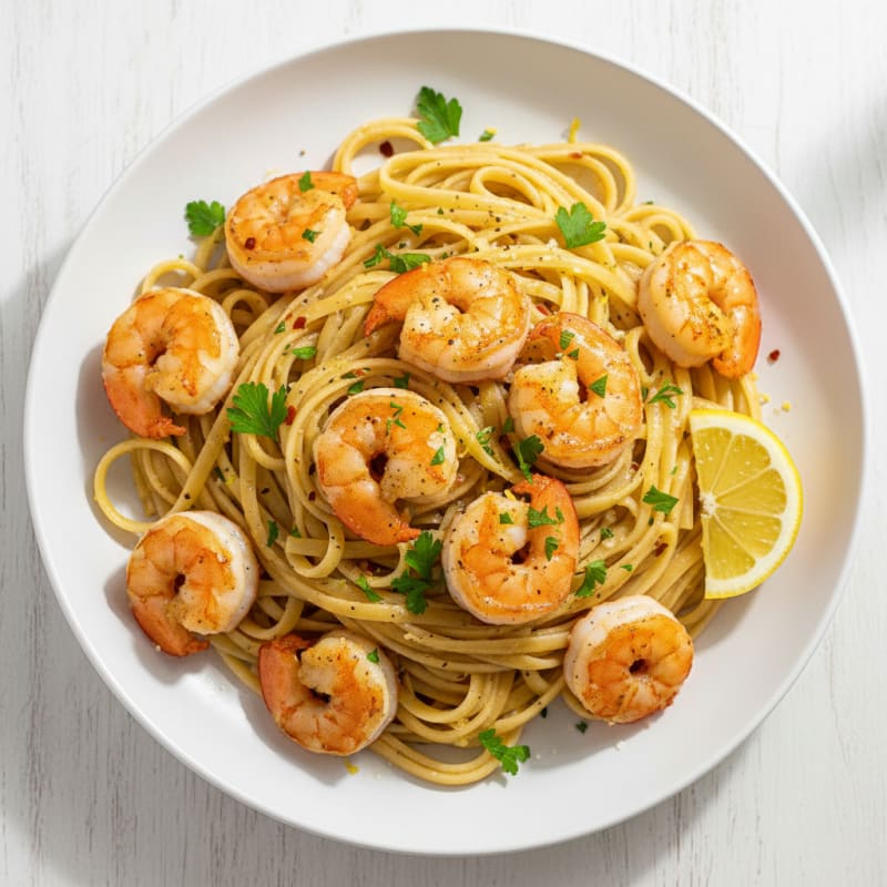 Garlic Butter Shrimp Scampi with Linguine