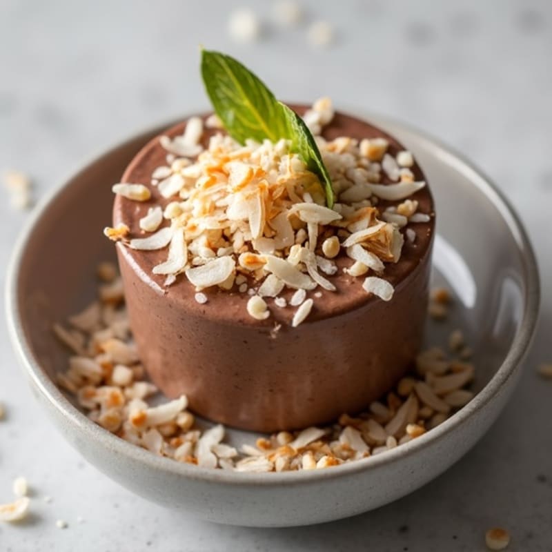 Silky Chocolate Protein Pudding with Toasted Coconut