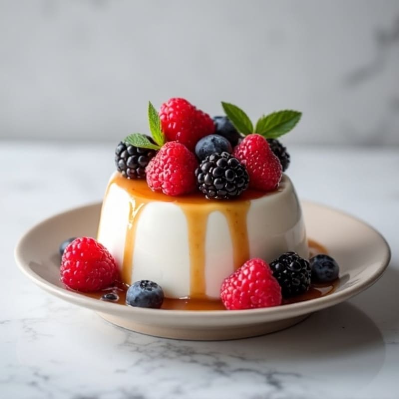 Greek Yogurt Protein Mousse with Mixed Berries