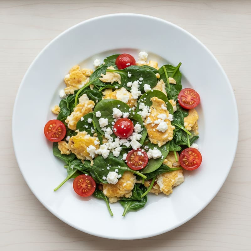 Egg White and Spinach Scramble with Low-Fat Feta