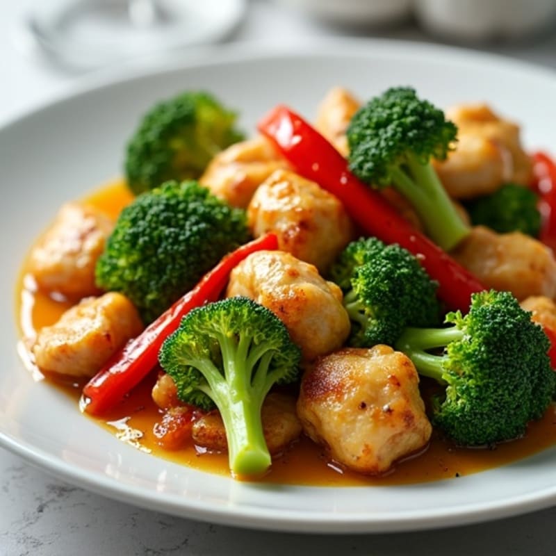 Crispy Chicken and Broccoli Stir-Fry with Ginger-Garlic Sauce