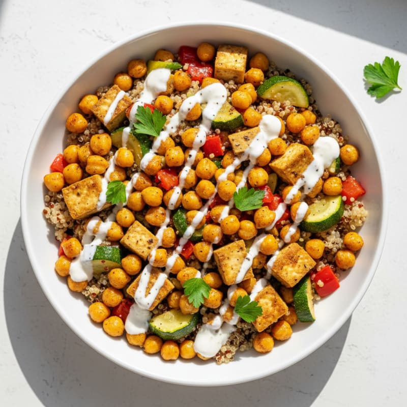 Roasted Vegetable and Chickpea Bowl