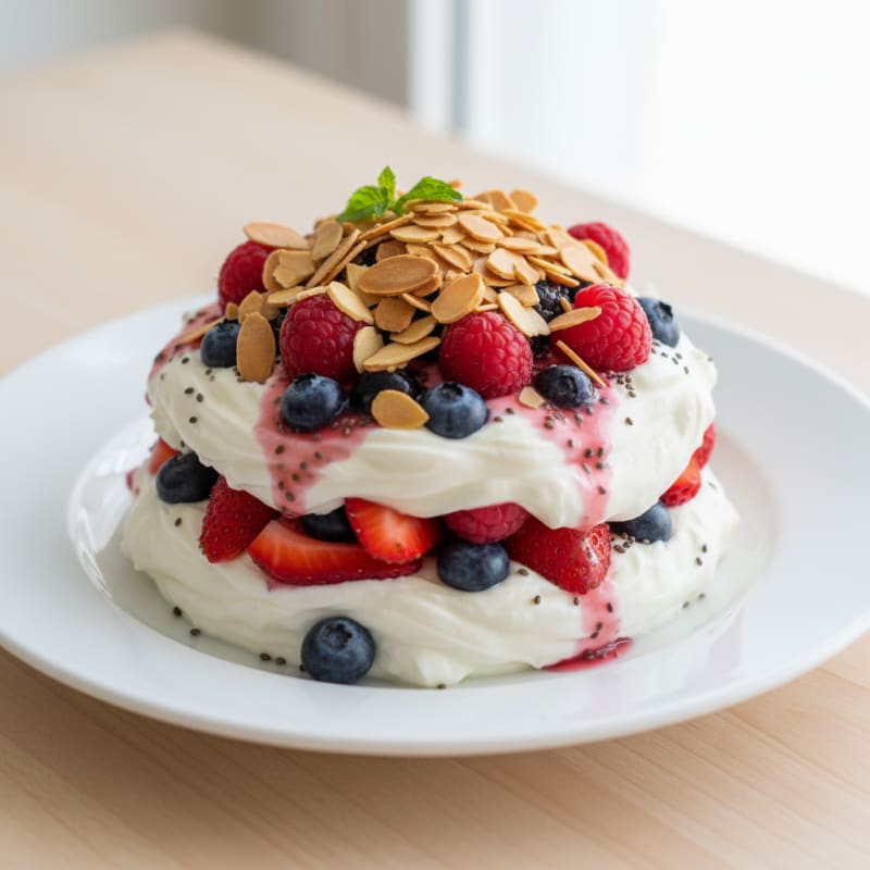 Greek Yogurt Protein Parfait with Mixed Berries
