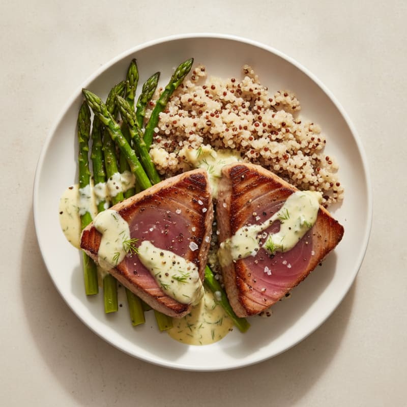 Pan-Seared Tuna with Lemon-Dill Sauce