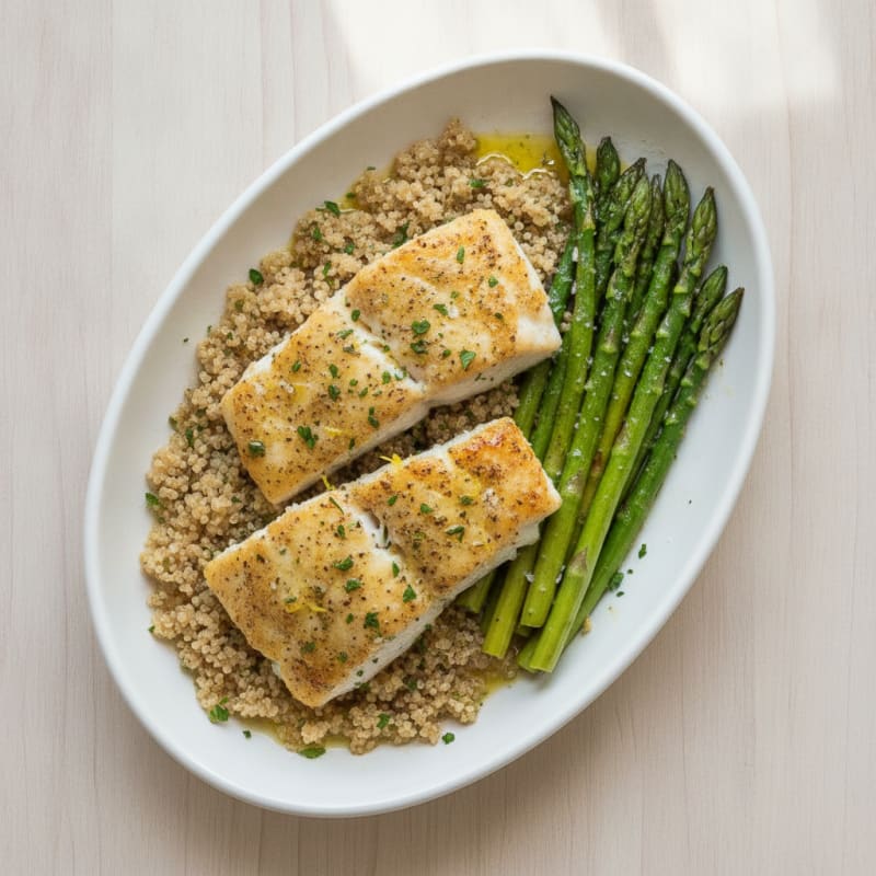 Lemon Herb Baked Cod with Asparagus