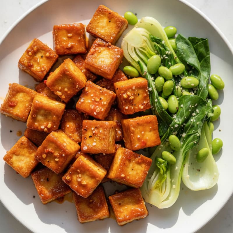 Pan-Seared Tofu with Sweet Chili Glaze