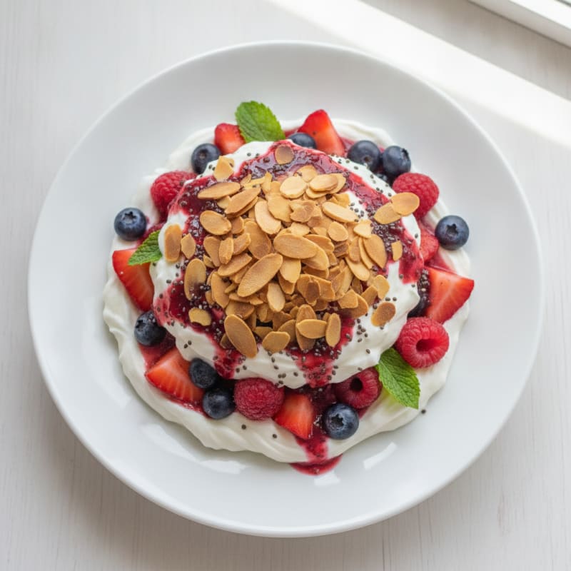 Greek Yogurt Protein Parfait with Mixed Berries