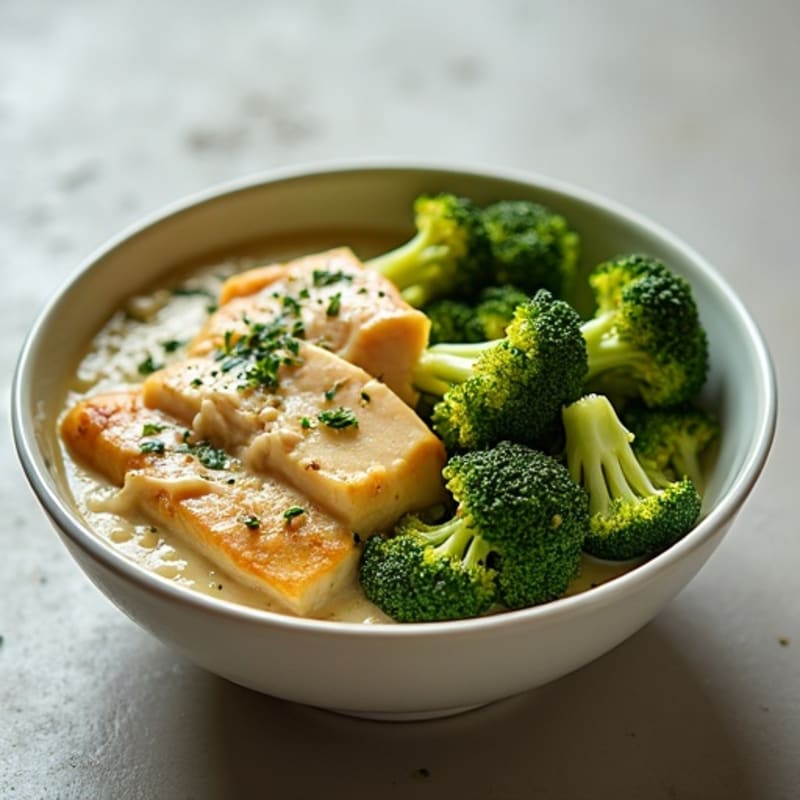 Creamy Coconut Chicken with Roasted Broccoli