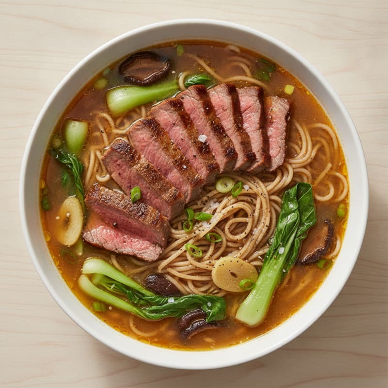 Seared Steak Ramen Noodle Bowl