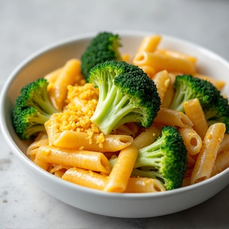 Creamy Cheesy Whole Wheat Pasta Bake with Roasted Broccoli