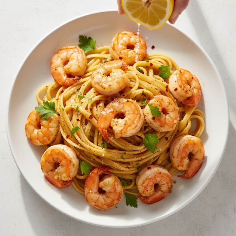 Garlic Butter Shrimp Scampi with Linguine