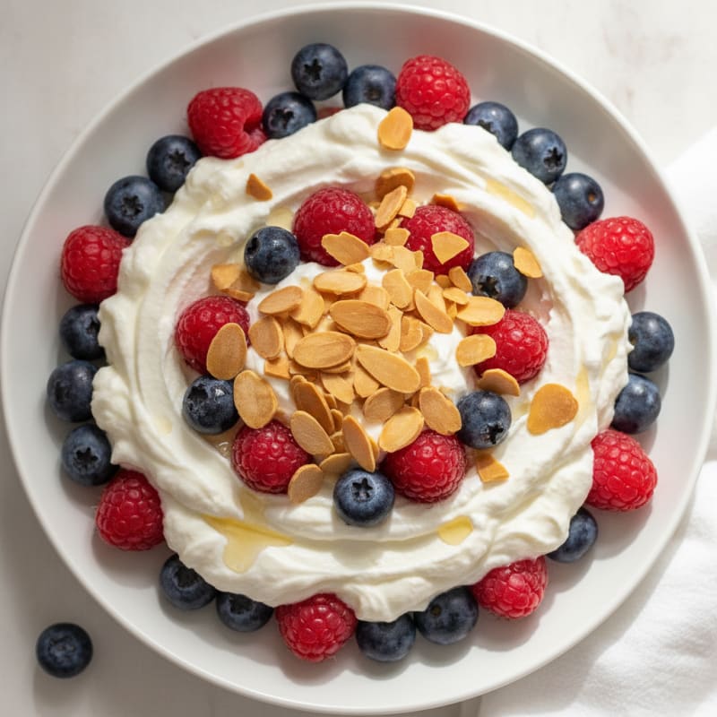Greek Yogurt Protein Parfait with Berries and Almonds