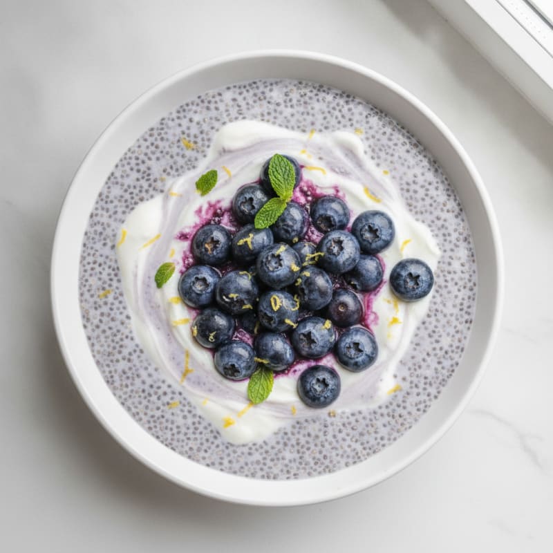 Instant Blueberry Vanilla Chia Pudding