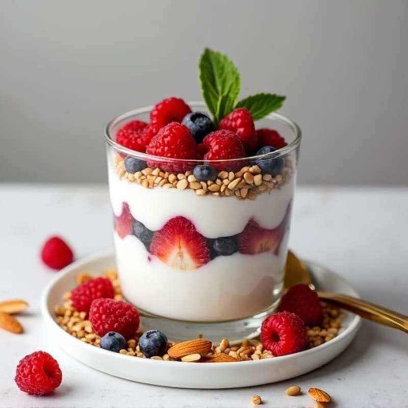 Greek Yogurt Parfait with Berries and Almonds
