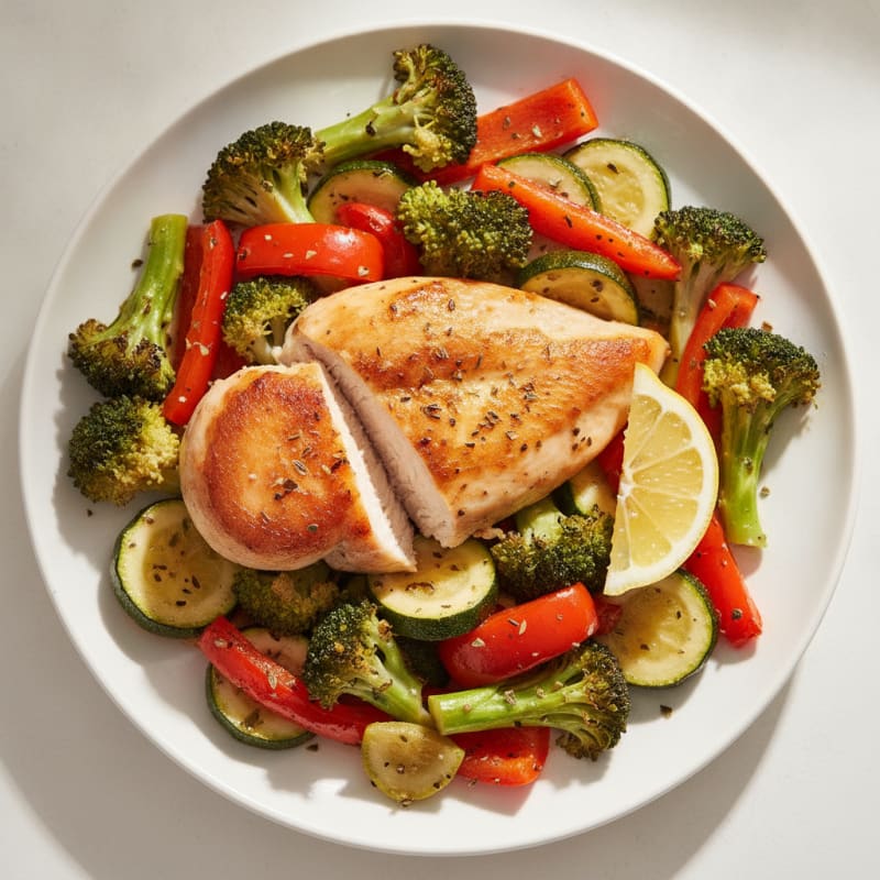 Pan-Seared Chicken with Roasted Vegetables