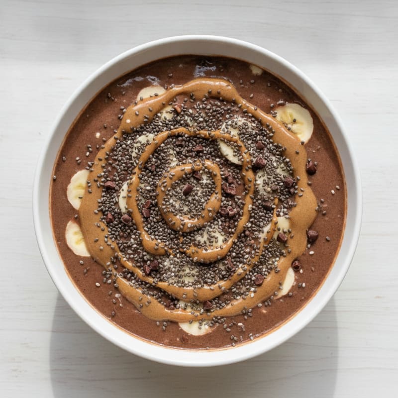 Chocolate Protein Smoothie Bowl with Chia Seeds