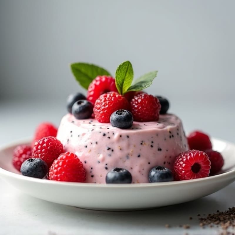 Silky Greek Yogurt Protein Mousse with Berries