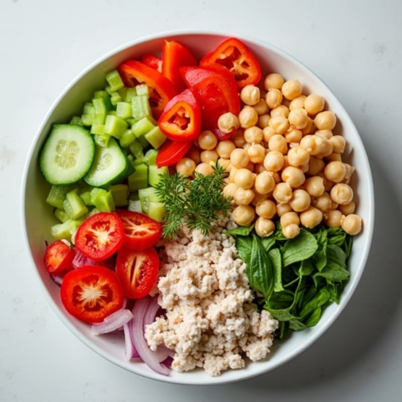 Lemon-Dill Tuna Salad Bowl with Crunchy Vegetables
