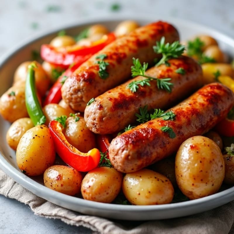 Sheet Pan Italian Sausage and Roasted Potato Bake