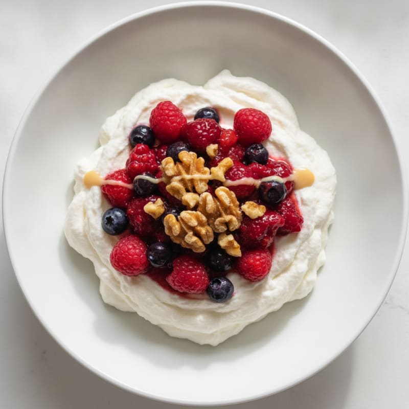 Silky Greek Yogurt Protein Mousse with Mixed Berries