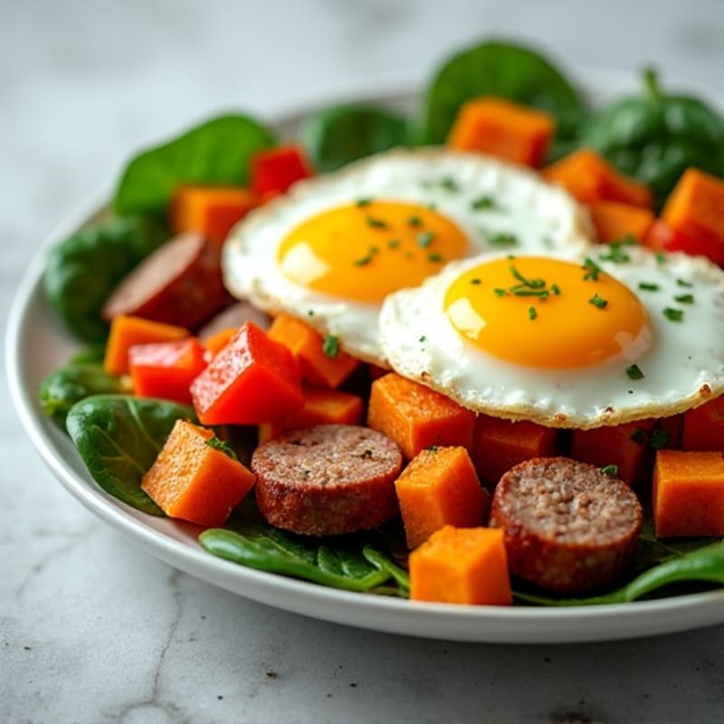Energizing Sweet Potato Hash with Eggs