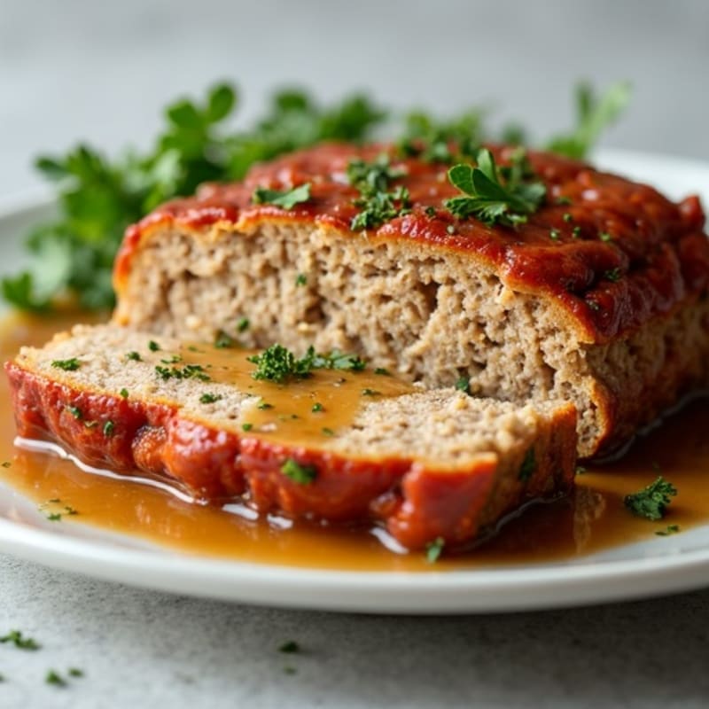 Herb-Seasoned Turkey Meatloaf with Mushroom Gravy