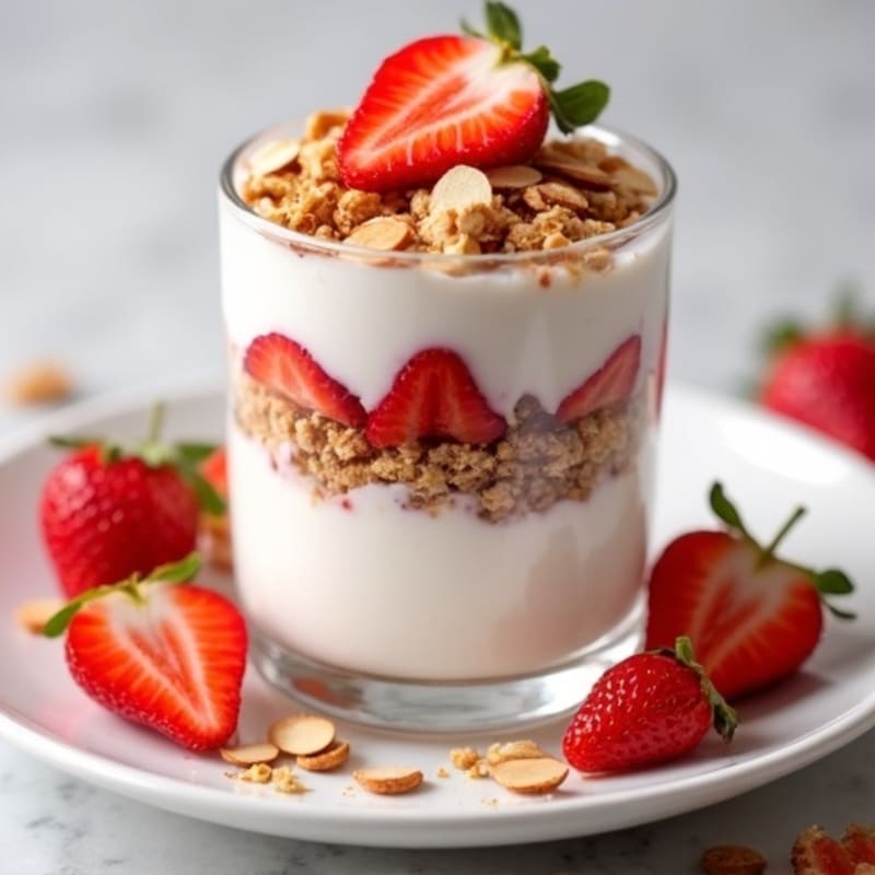 Creamy Strawberry Shortcake Protein Parfait