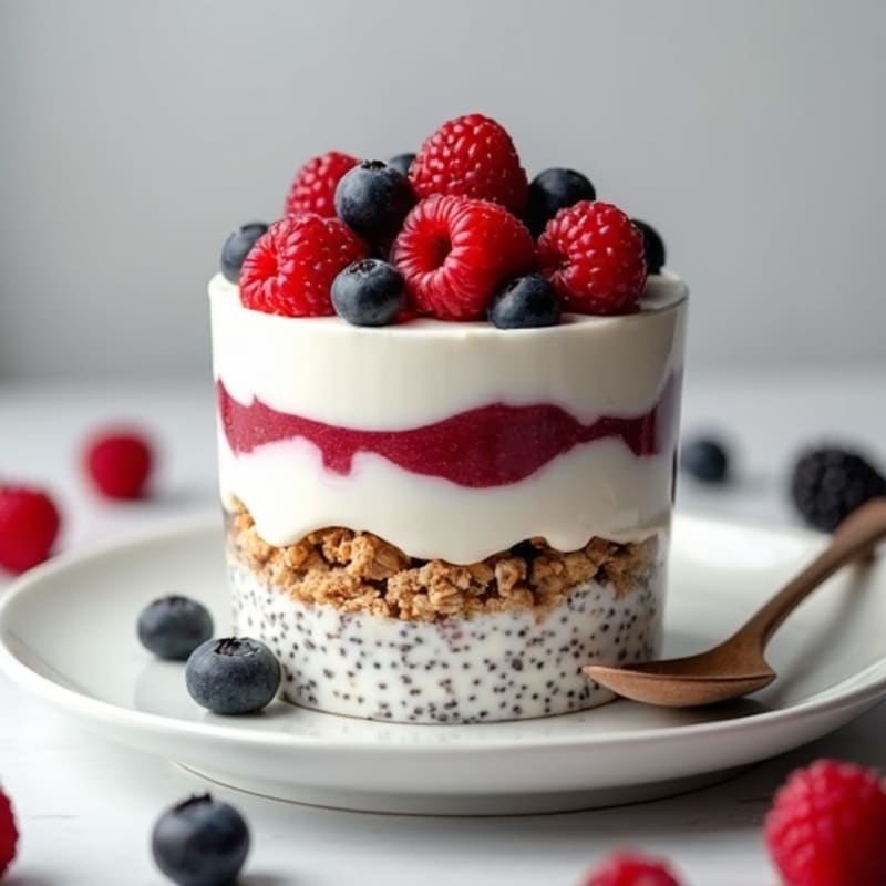 Creamy Greek Yogurt Parfait with Chia Seeds and Mixed Berries