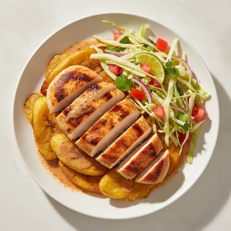 Pan-Seared Chicken with Fried Plantains