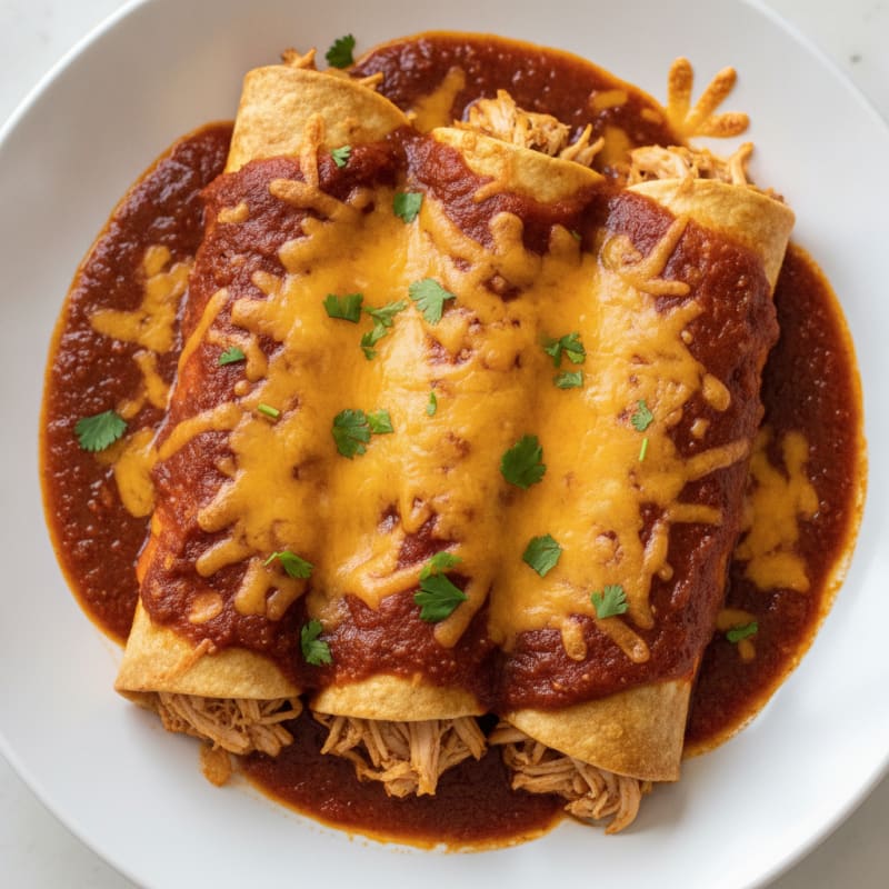 Chicken Enchiladas with Red Chili Sauce