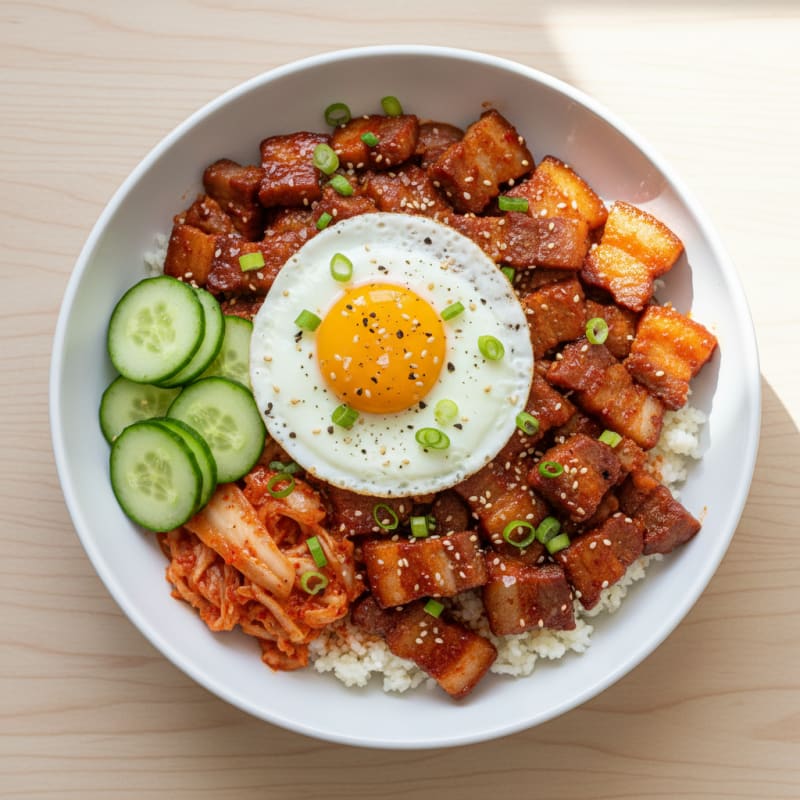 Spicy Gochujang Pork Belly Bowl
