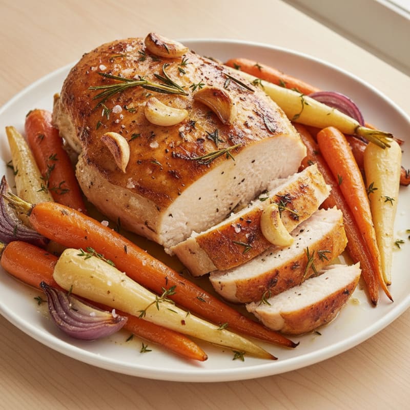 Garlic Herb Roasted Chicken with Root Vegetables