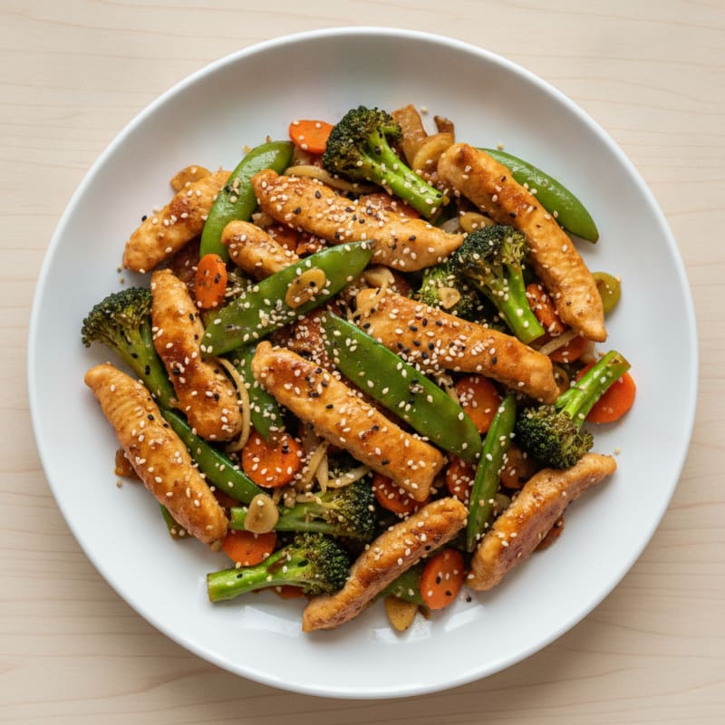 Sesame Chicken and Vegetable Stir-Fry