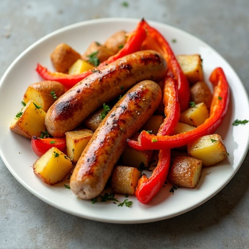 Sheet Pan Roasted Sausage, Crispy Potatoes, and Bell Peppers