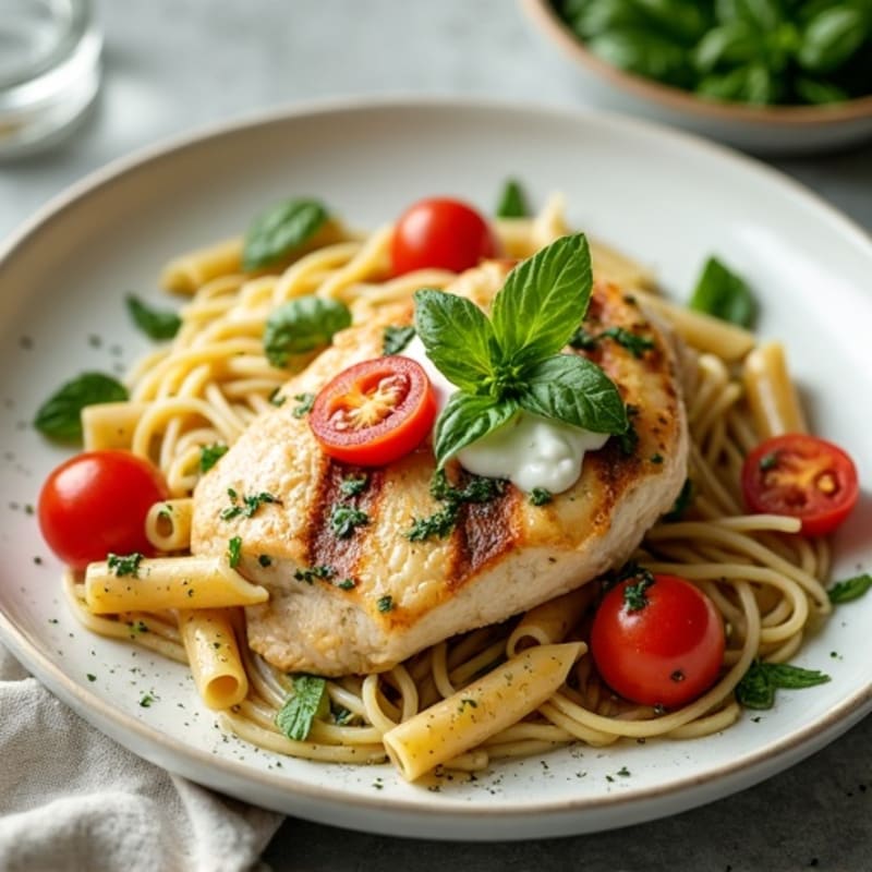 Creamy Pesto Chicken Pasta with Fresh Herbs