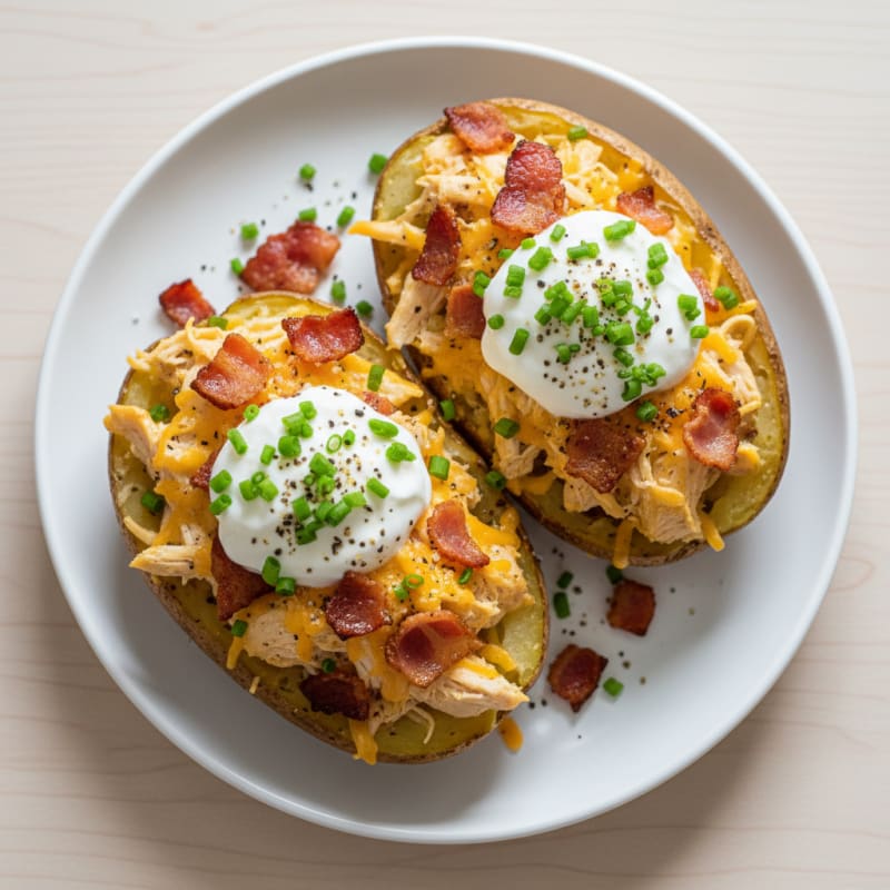 Creamy Loaded Baked Potatoes with Crispy Bacon