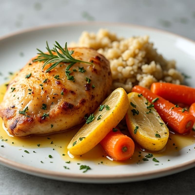 Lemon-Herb Roasted Chicken with Roasted Root Vegetables