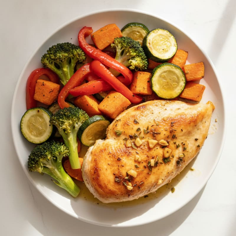 Pan-Seared Chicken with Roasted Vegetables