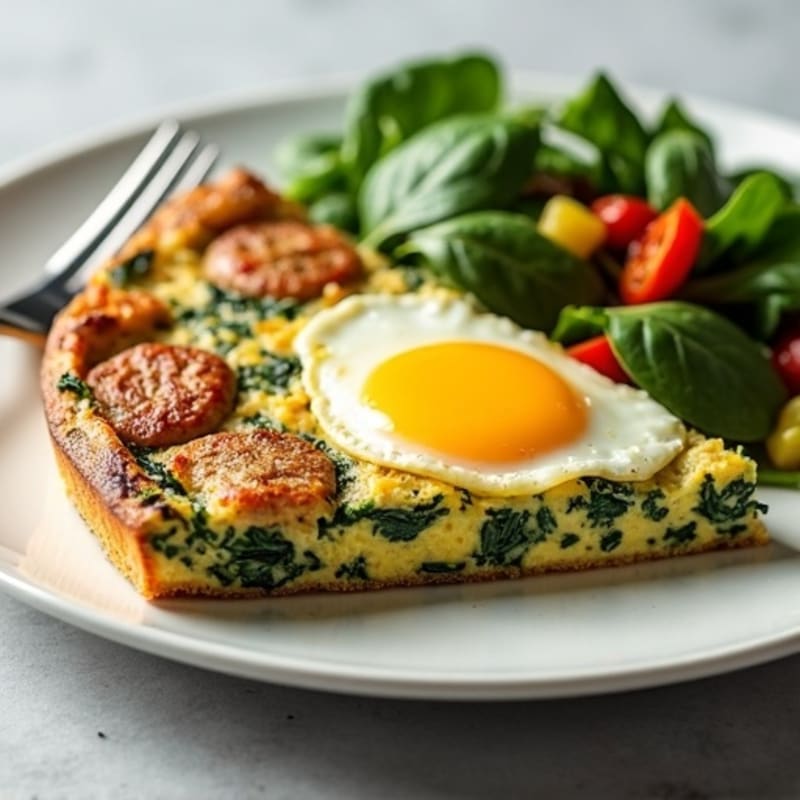 Hearty Egg and Spinach Frittata with Lean Chicken Sausage