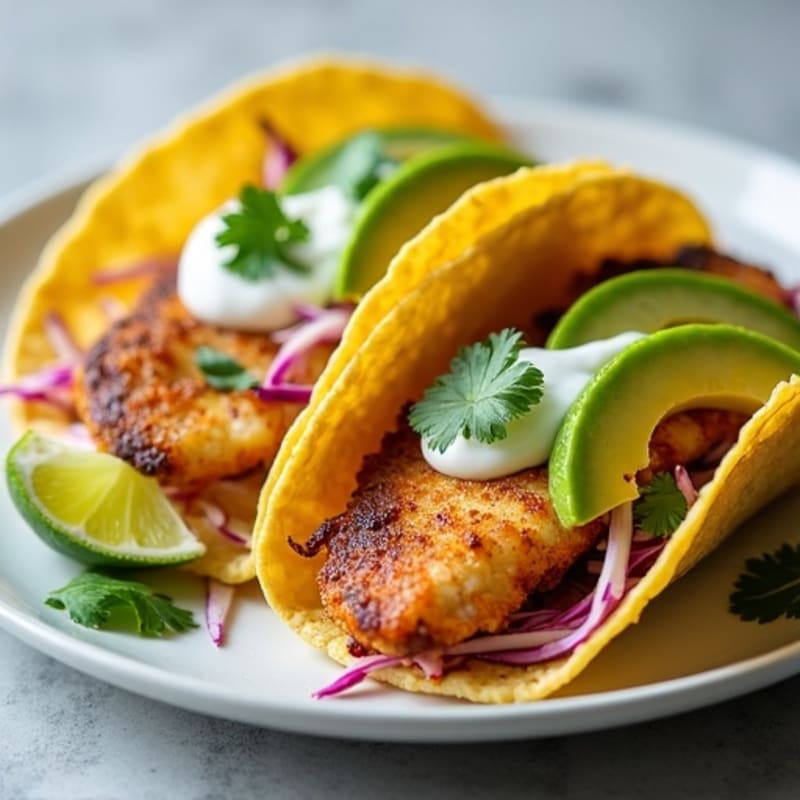 Crispy Baked Fish Tacos with Lime Slaw