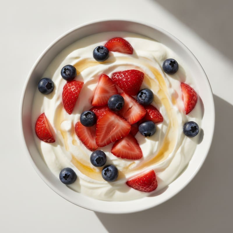 Silky Greek Yogurt with Mixed Berries