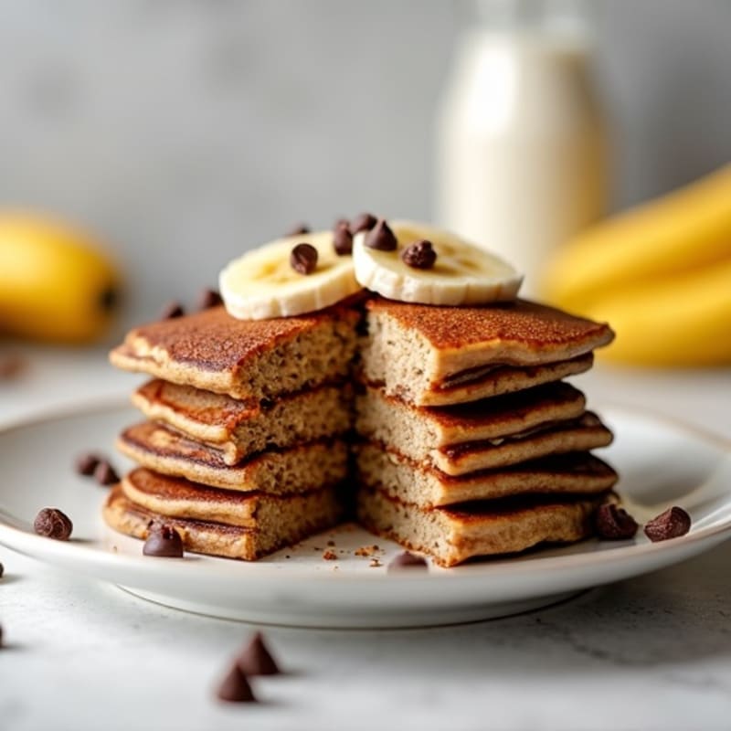 Banana Chocolate Hazelnut Stuffed Protein Pancakes
