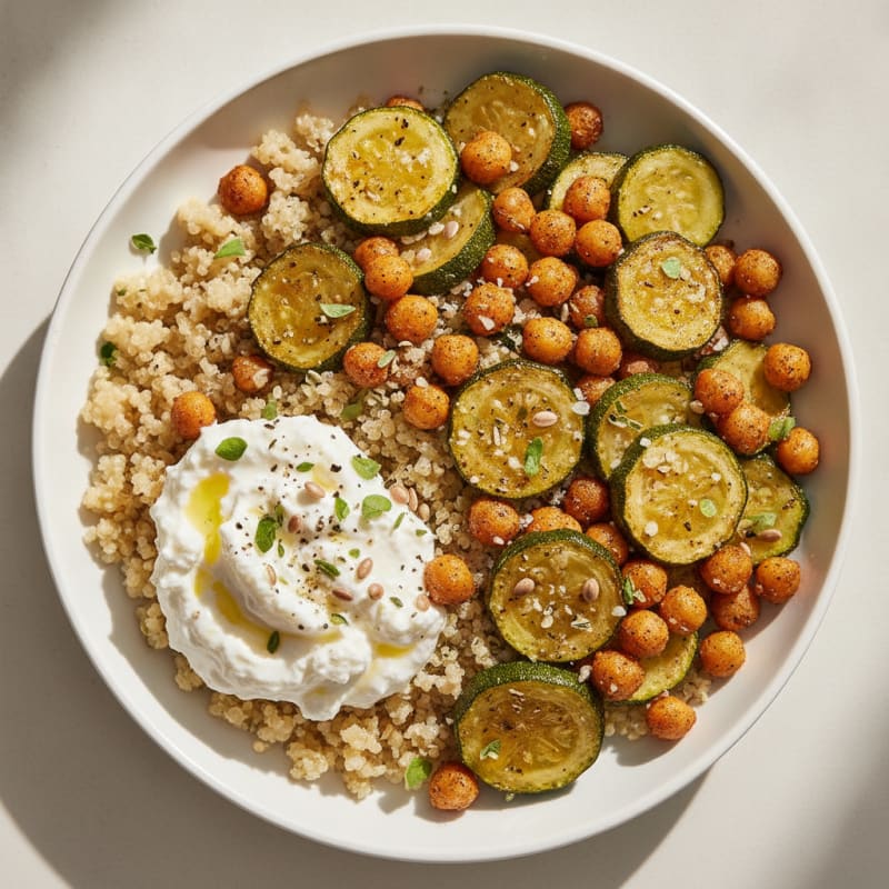 Lemon-Herb Roasted Zucchini Bowl
