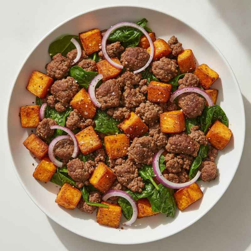 Hamburger Sweet Potato Protein Bowl