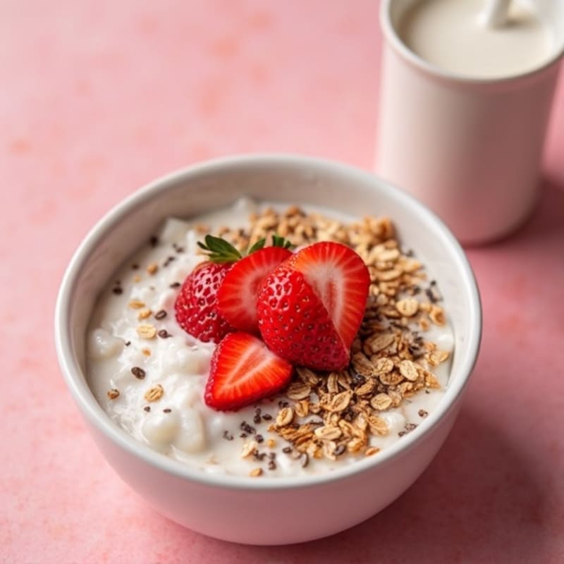 Creamy Strawberry Protein Overnight Oats