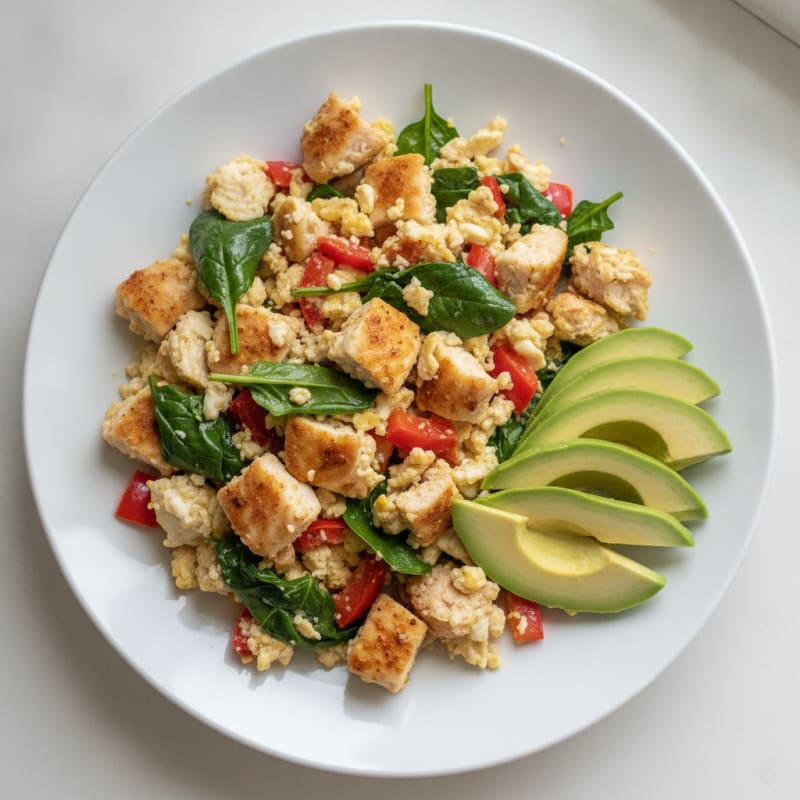 Chicken Egg White Veggie Scramble