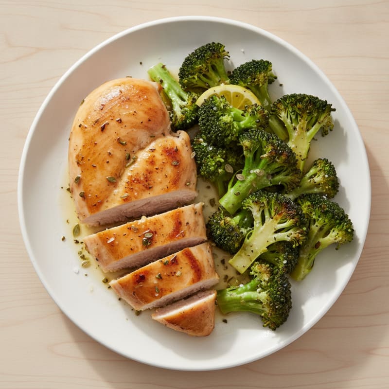 Herb-Roasted Chicken with Zesty Roasted Broccoli