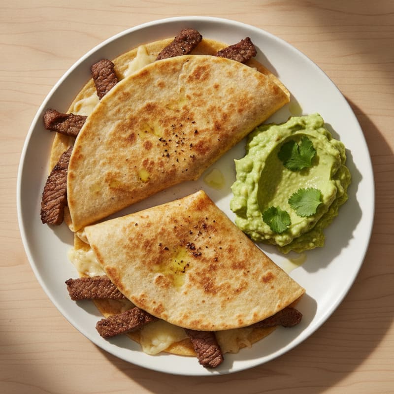 Carne Asada Quesadillas with Guacamole