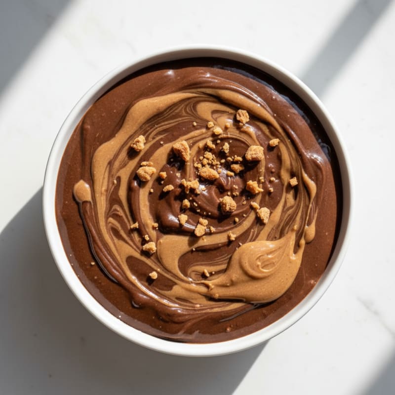 Silky Chocolate Protein Pudding with Almond Butter